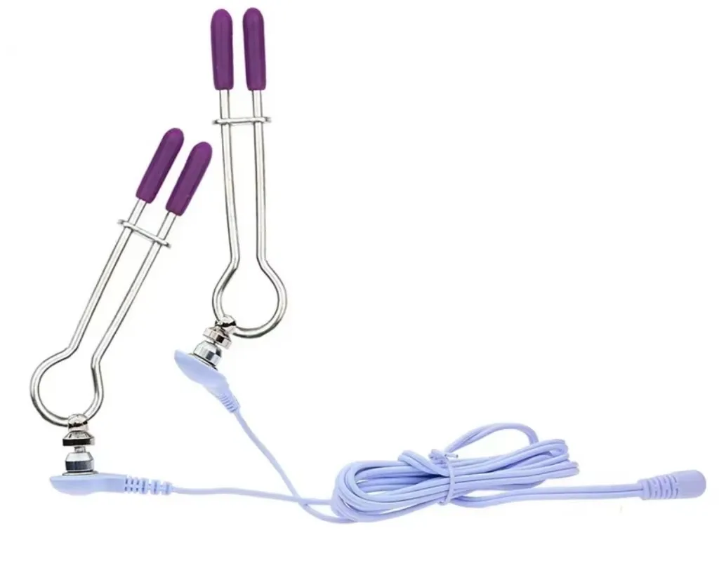 Electric Shock Nipple Clamps Flirting Toy BDSM Fetish Vaginal Clitoris Stimulator Masturbate Body Massage Sex Toys For Couple