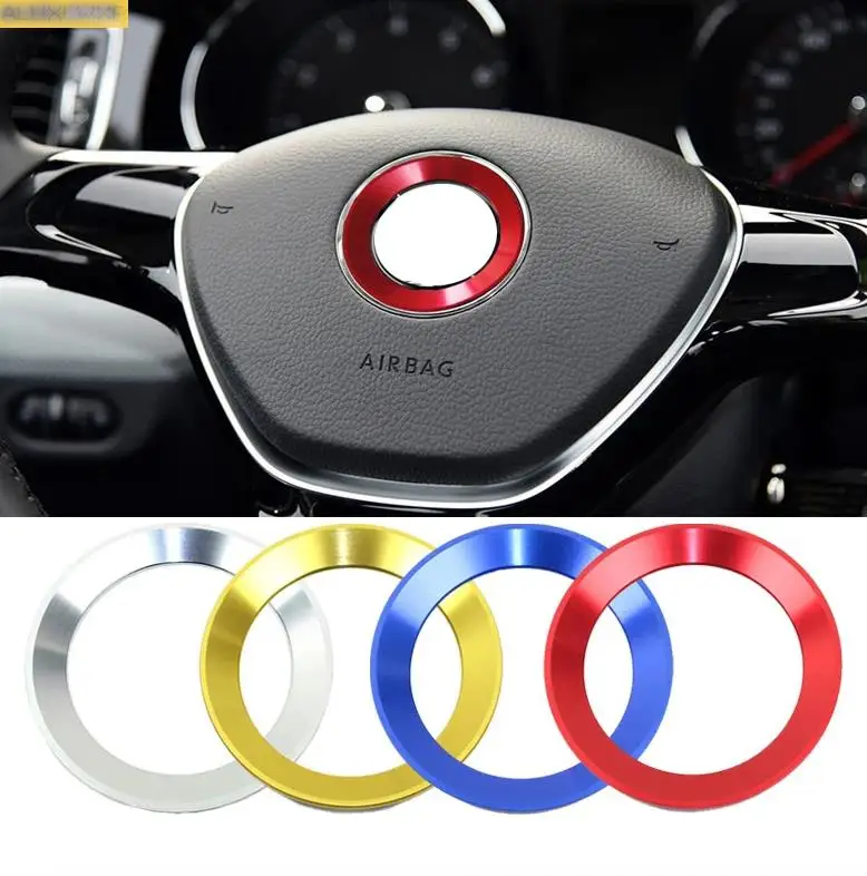 

Car Steering Wheel Emblem fit for Skoda Octavia A7 VW Volkswagen golf 4 5 6 7 8 POLO GTI CC Tiguan PASSAT TOURAN Scirocco BEETLE