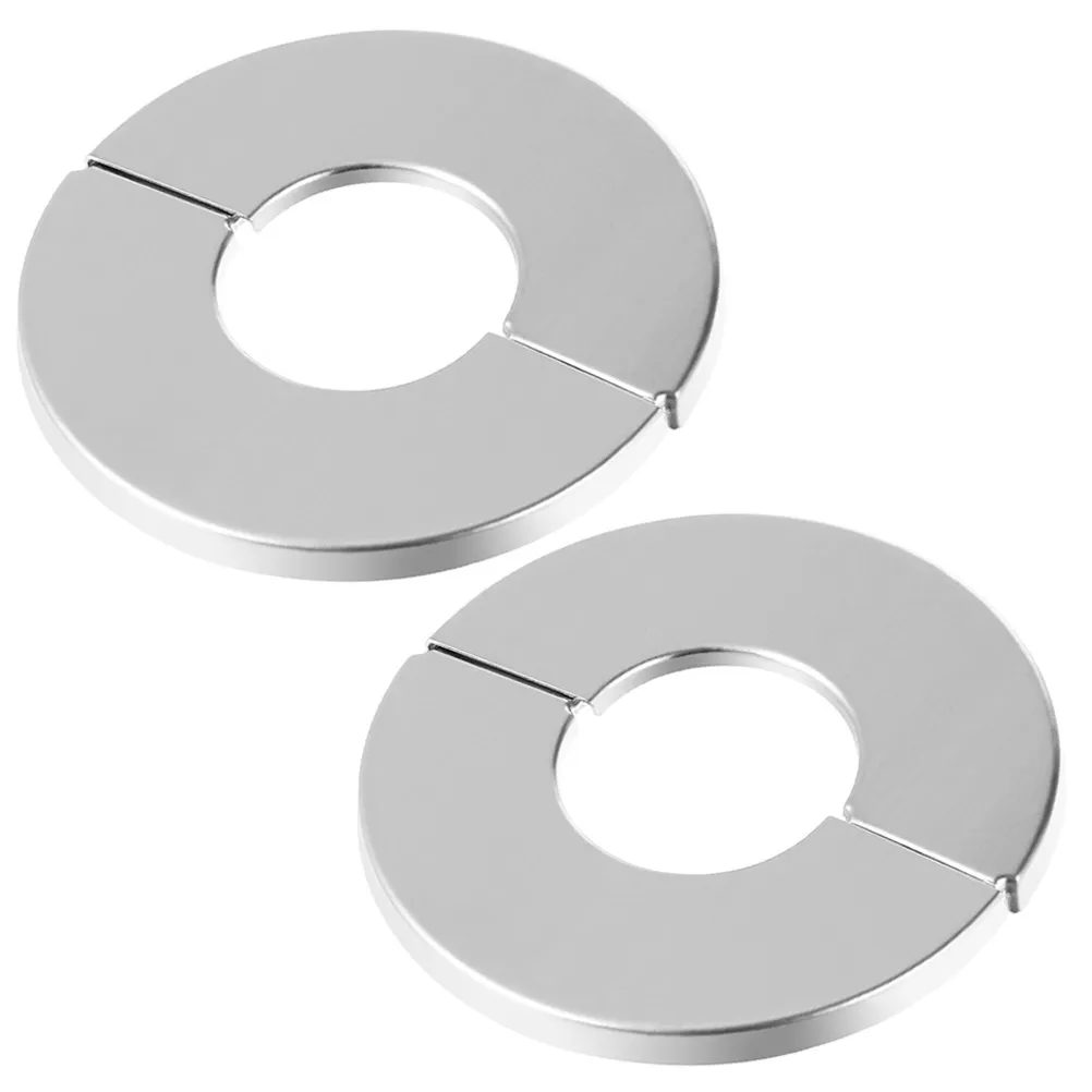 2Pcs Plumbing Cover Plates High Grade Stainless Steel Split Pipe Flange Covers for Wall Heating Water Gas Pipes Toilet Flange