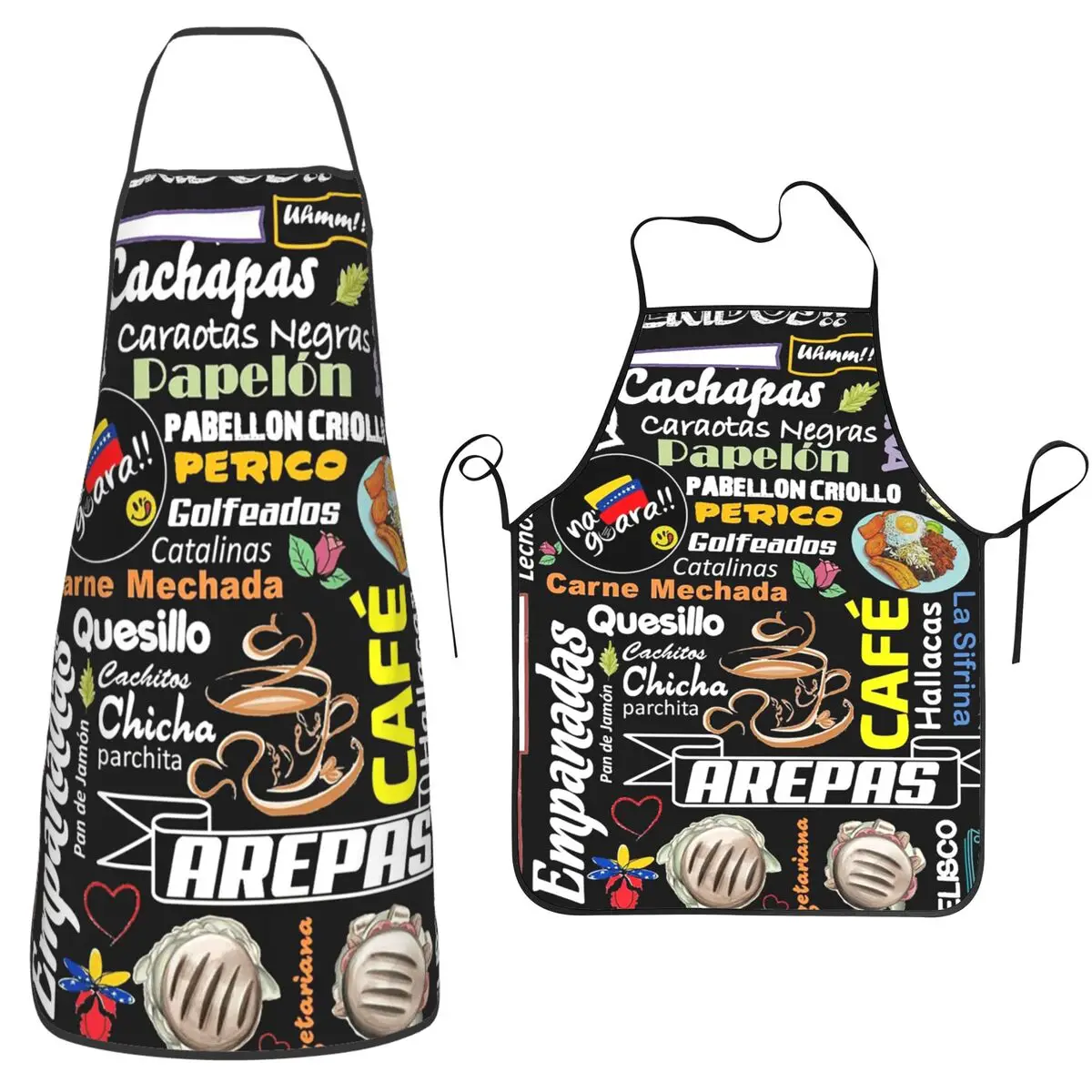 

Фартук Arepas Венесуэли, шеф-повар, кулинария, кухня, Tablier, водонепроницаемый нагрудник, кухонный сарафан для чистки для женщин и мужчин, живопись