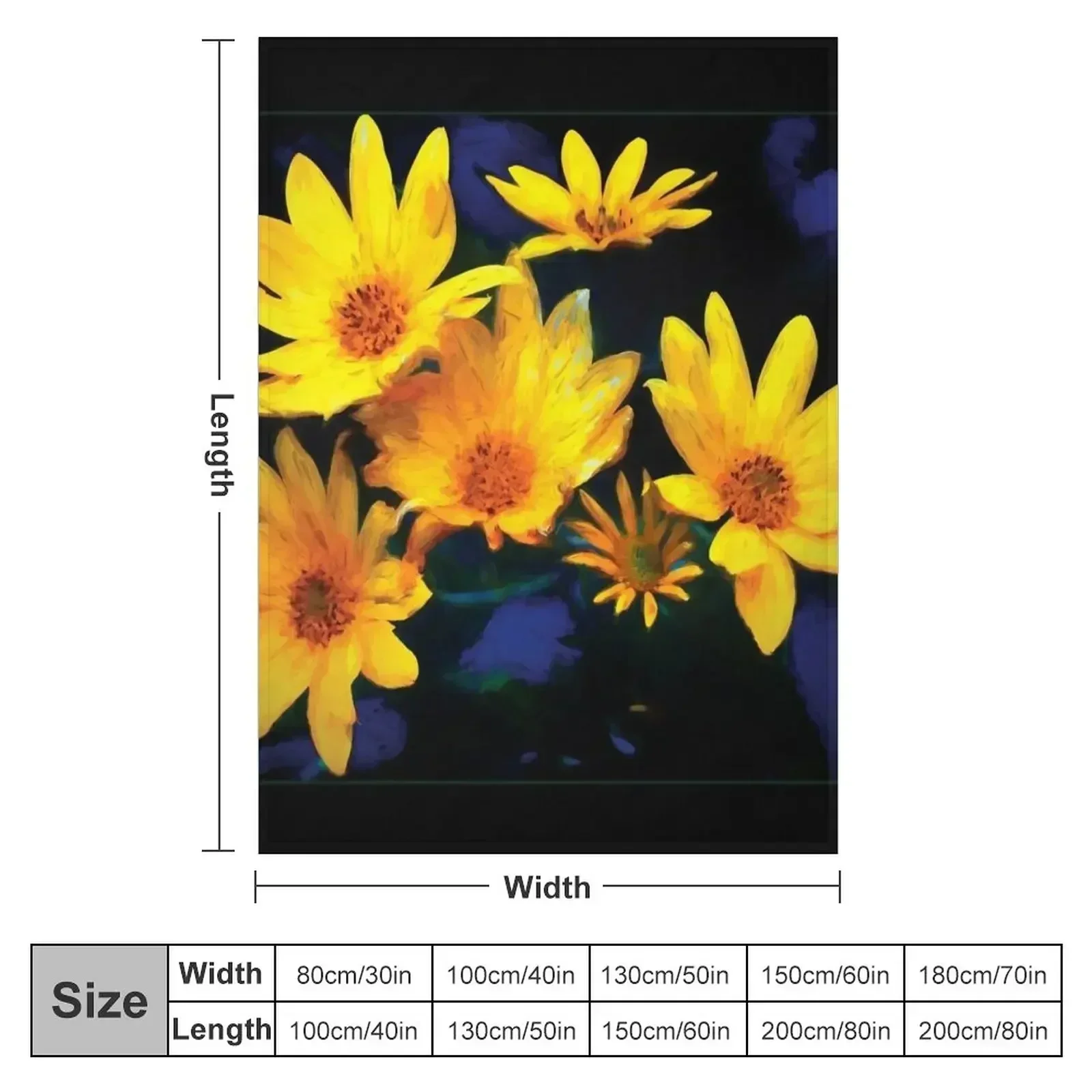 Wild Sunflower Bouquet, Painterly Impression In Rich Soothing Tones Throw Blanket