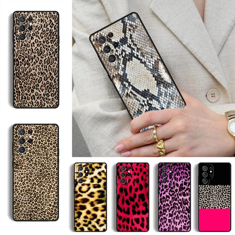 Tiger leopard print Soft Phone Case for Samsung Galaxy S26 S25 Ultra S24 S23 S22 S21 Plus Note 10 Bumper Cover