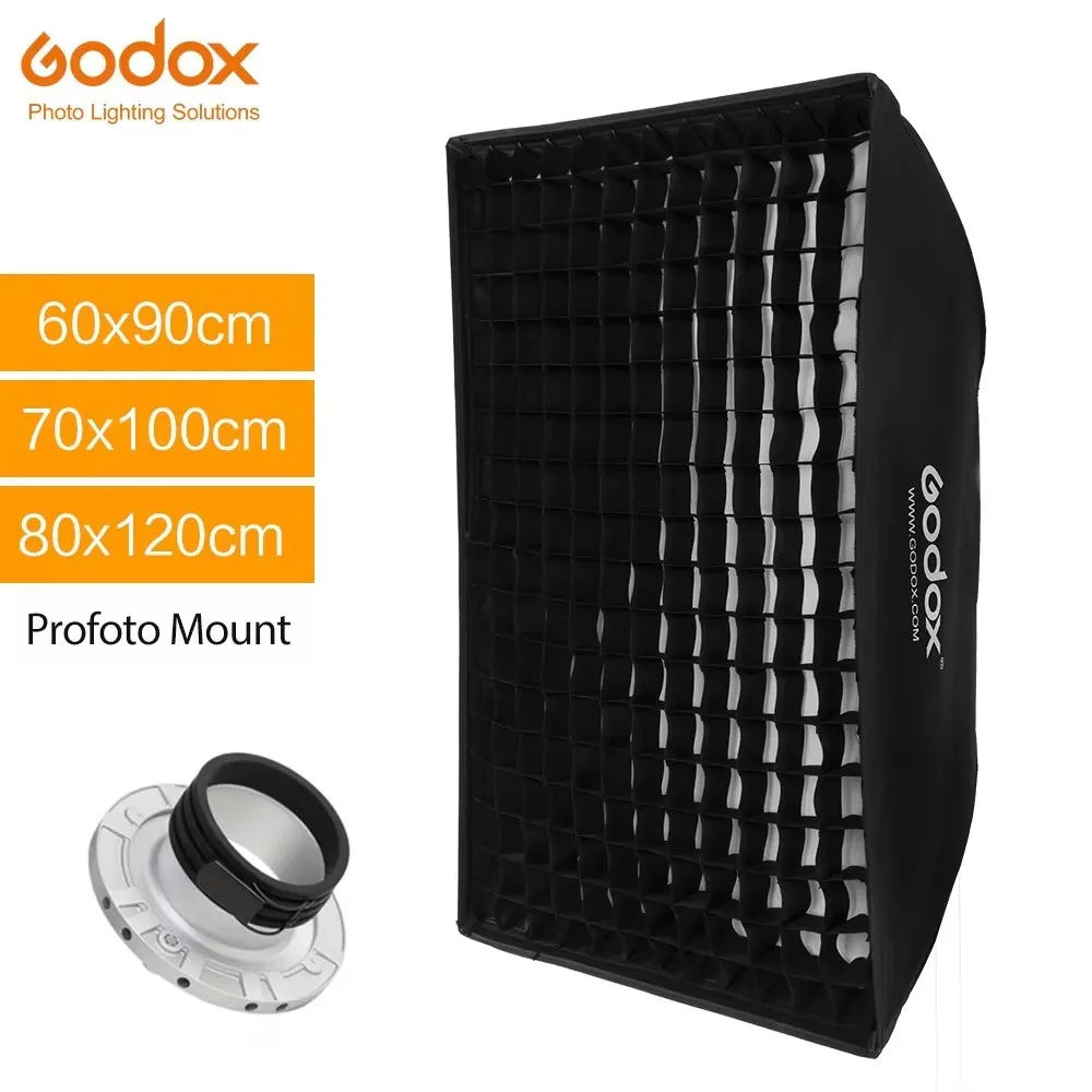 Godox 50x130cm 60x90cm 70x100cm 80x120cm Honeycomb Grid Softbox Reflector Softbox  with Mount for Studio Strobe Flash