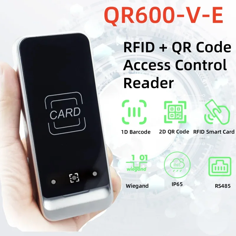 IP67 Proximity QR600-V-E Wiegand and RS485 Slave reader metal case door system rfid ID 125khz card Access Control Card Readers