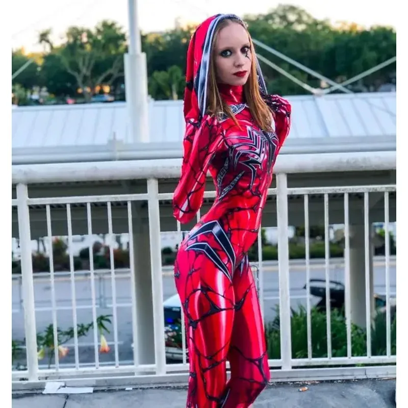 

Sky06 Halloween Red Gwen Stacy Spidermcosplay Costume Adults Kids Carnage Superhero Zentai Suit Female Girls Woman Full Bo66liU&