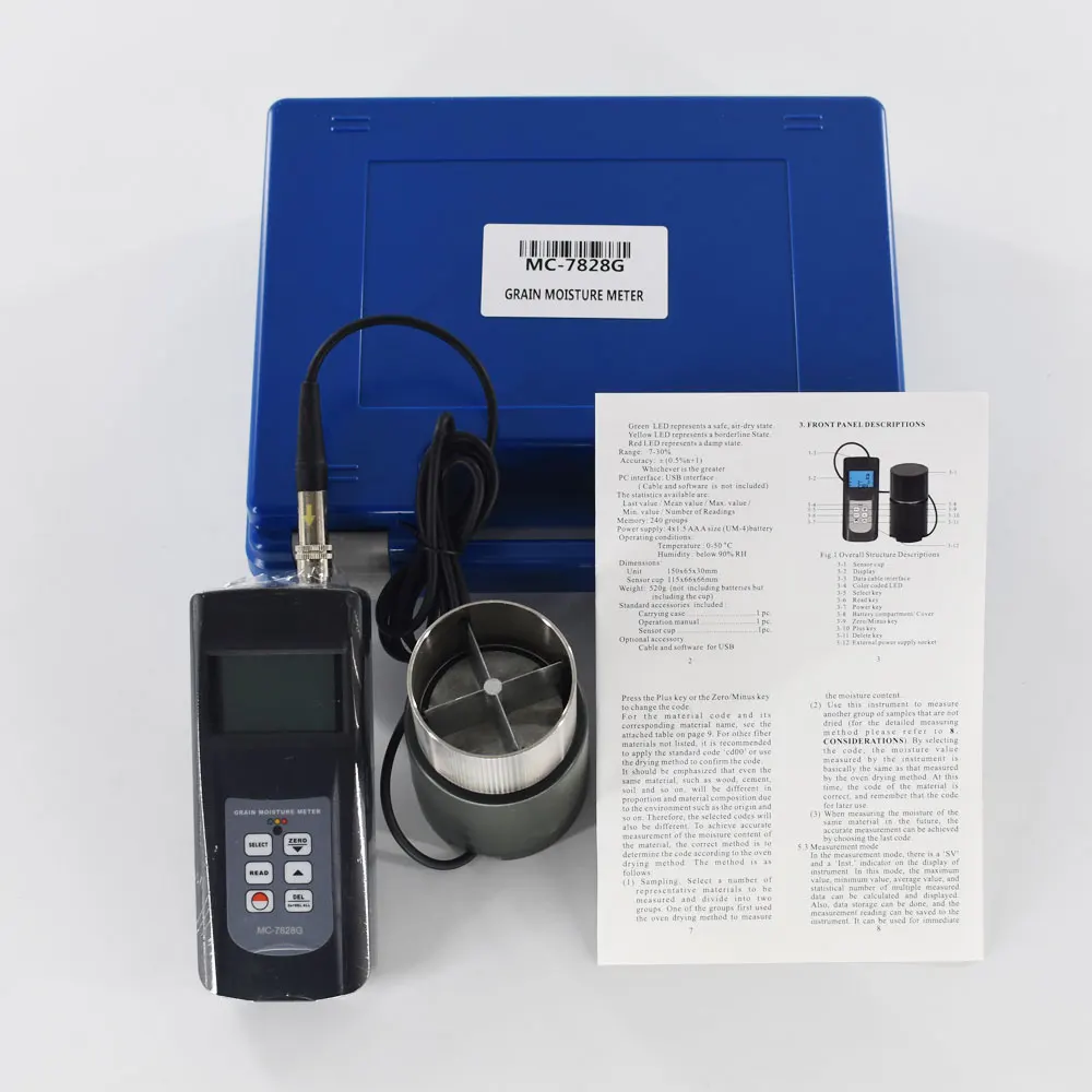 

Grain Moisture Meter 36 Kinds Grains Cup type digital moisture tester Coffee Bean Wheat Corn Rice Sesame MC7828G