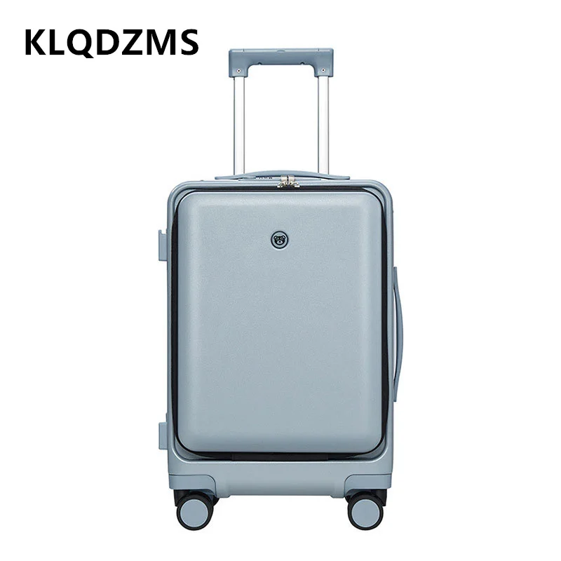 KLQDZMS-Bagagem de Viagem com Abertura Frontal, Laptop Trolley Case, Mala de Embarque para PC Masculino, Mala de Cabine Feminina, Carregamento USB, 20 