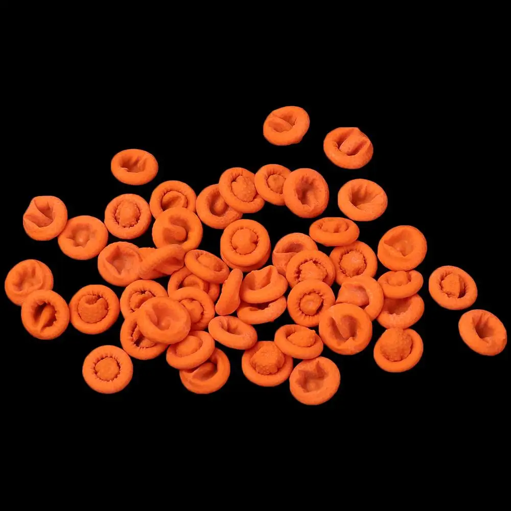 100 Stück wiederverwendbare Fingerspitzen-Schutzhandschuhe aus Naturlatex, Gummihandschuhe, Fingerabdeckung, orange Fingerlinge – Detail 3