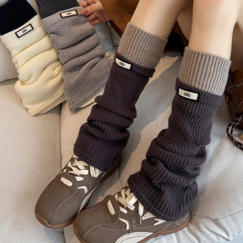 

Y2k японские женские вязаные хлопковые зимние теплые гетры JK ворсовые носки носки балетные йогуртовые длинные носки