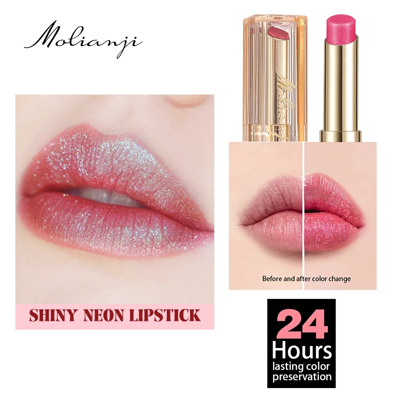 Rouge à lèvres nacré à couleur fine, 5 couleurs changeantes, brillant à lèvres hydratant coloré durable