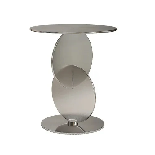 

Italian Minimalist Side Table Light Luxury round Corner Table Modern Living Room Stainless Steel Side Table