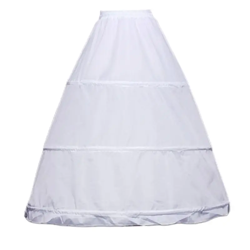 Women 3 Hoops A-Line Petticoat Adjustable Drawstring Waist Wedding Bridal Dress N7YE