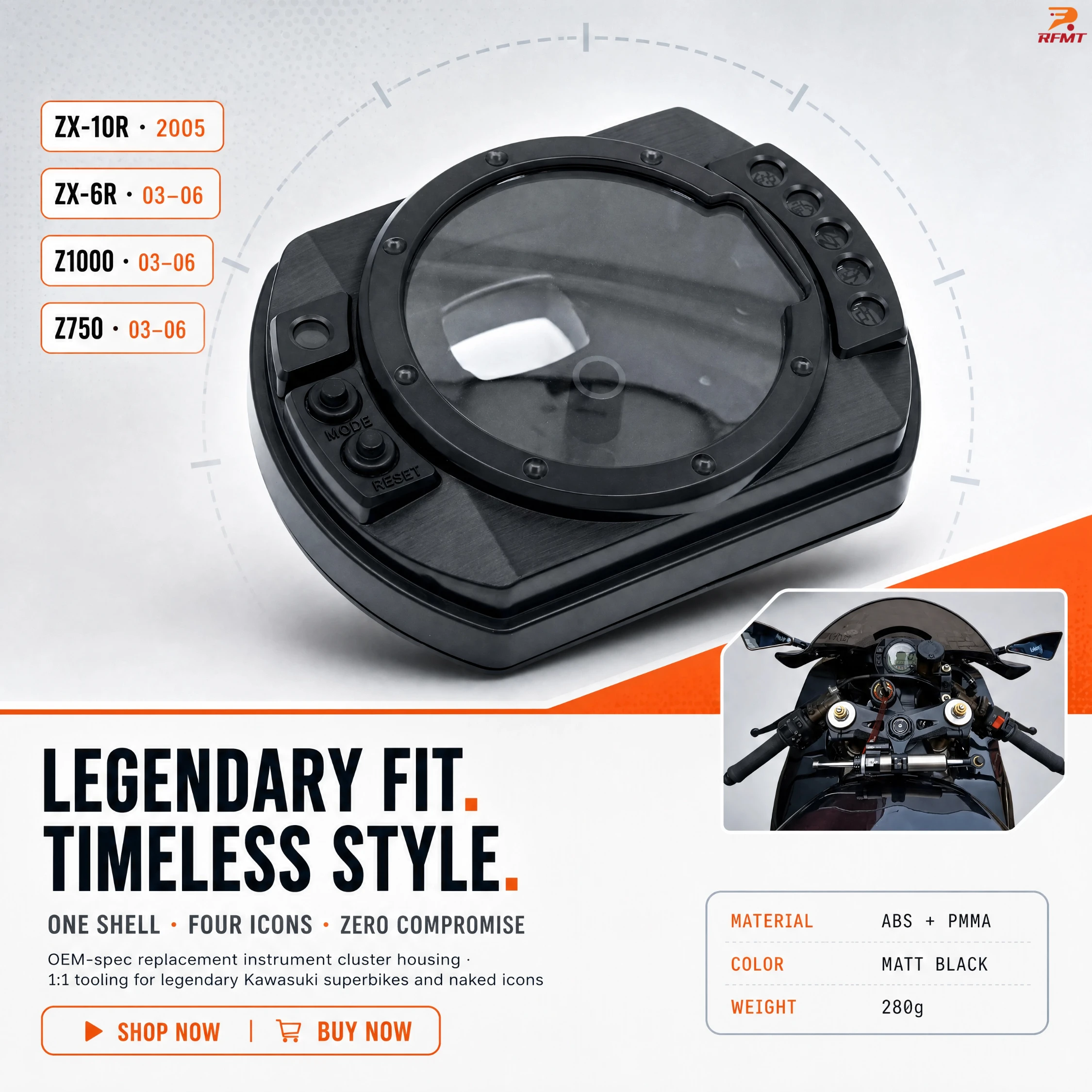 Motorcycle Speedometer Tachometer Odometer Gauge Case Cover For Kawasaki Z1000 Z750 Ninja ZX6R ZX10R 2003-2006 Accessories