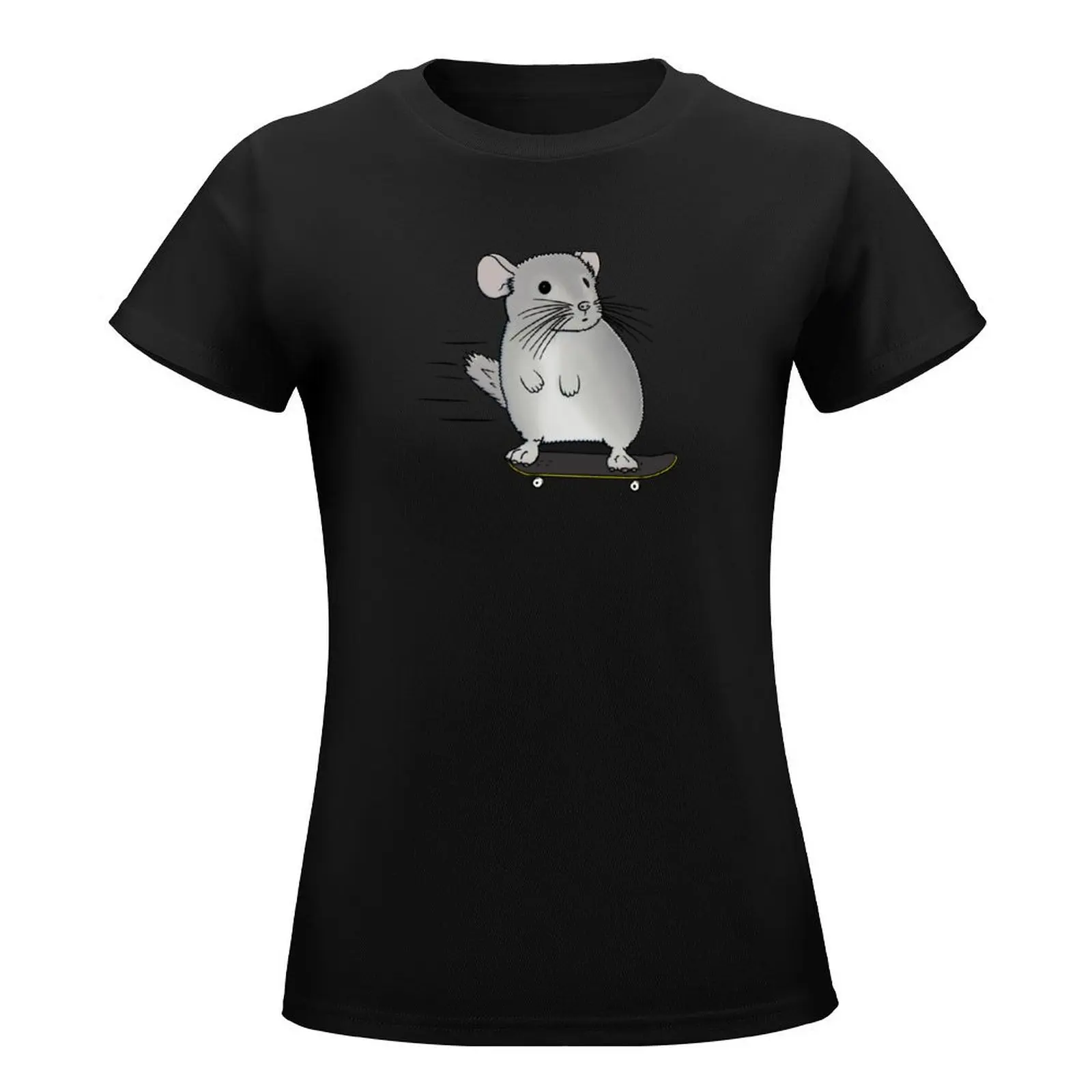 Skateboarding chinchilla T-Shirt funny anime clothes female T-shirt Women