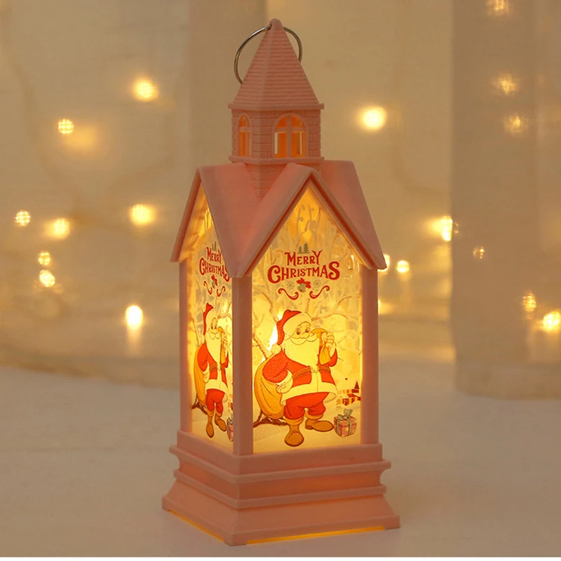 LED Electronic Castle Pendant Light, Decoração de Natal, Luz Noturna, Festa, Desktop, Ao ar livre, Vela, Castelo