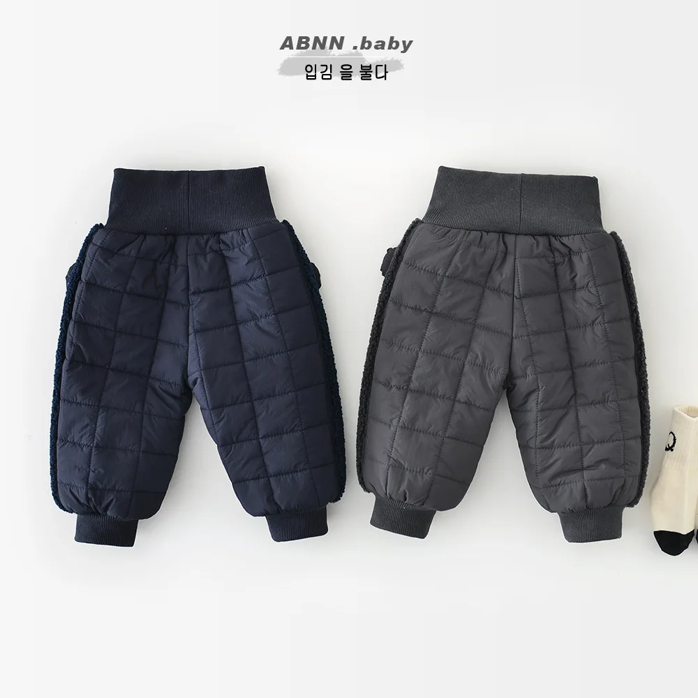 Infant Girl Casual Pants Plus Velvet Thick Boys Cotton Padded Pants Toddler Clothes 2025 Winter New Baby Warm Trousers Solid