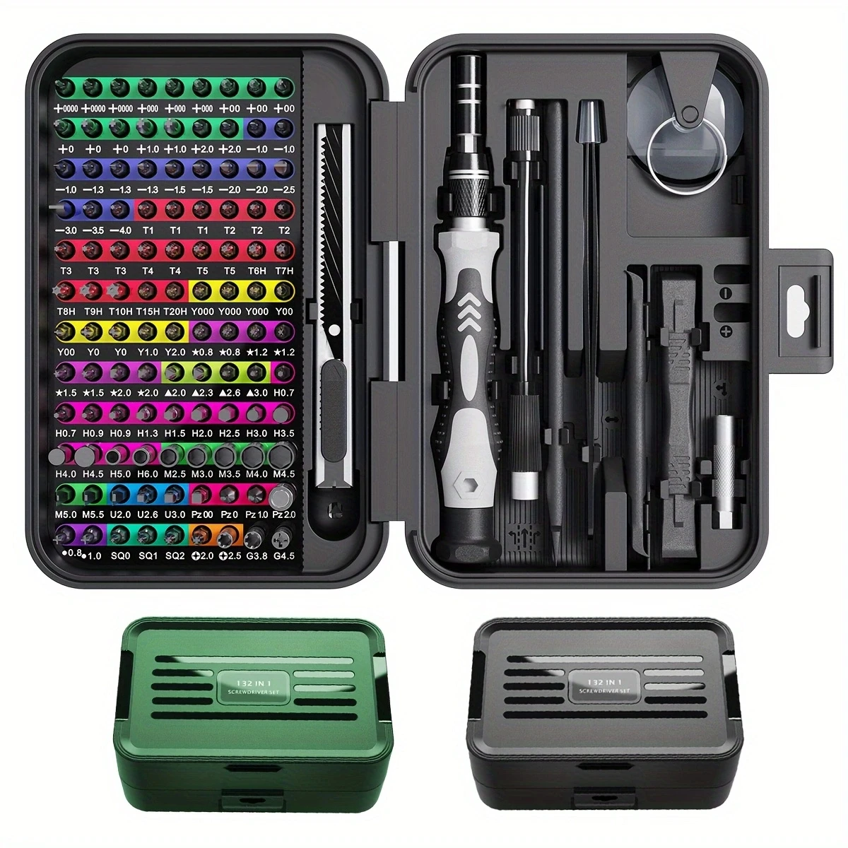 Mini Micro Magnetic Repair Tool Kits with Color-coded Identification,108 Magnetic Screwdriver Bits,Suitable for IPhone,Table Etc