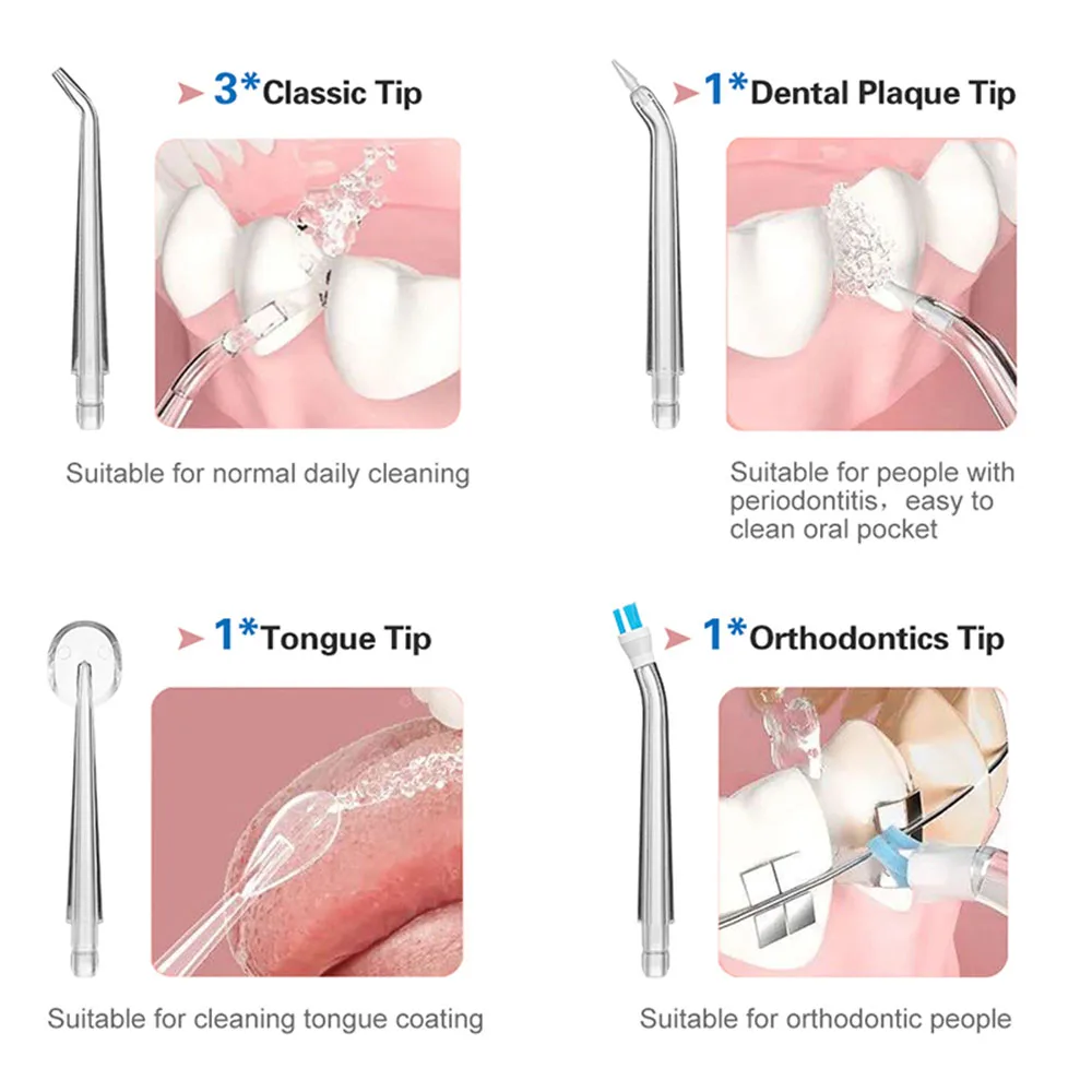4 pcs/set Replaceable Oral Dental Nozzles for Oral Irrigator