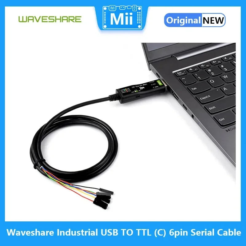 Waveshare 産業用 USB TO TTL (C) 6 ピン シリアル ケーブル、オリジナル FT232RNL チップ マルチ システム サポート マルチ保護回路