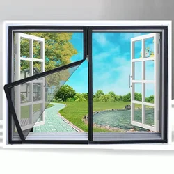 pgraded zipper mesh window screen anti-mosquito anti-bird anti-cat magic self-adhesive screen mosquito nets for window