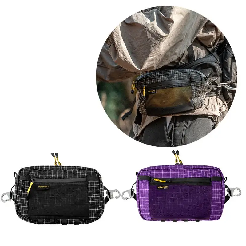 حزمة خصر شبكية من النايلون وجيب للهاتف وحزام سريع الضبط مقاوم للماء وجيب متعدد لركوب الدراجات والجري والمشي لمسافات طويلة والتخييم