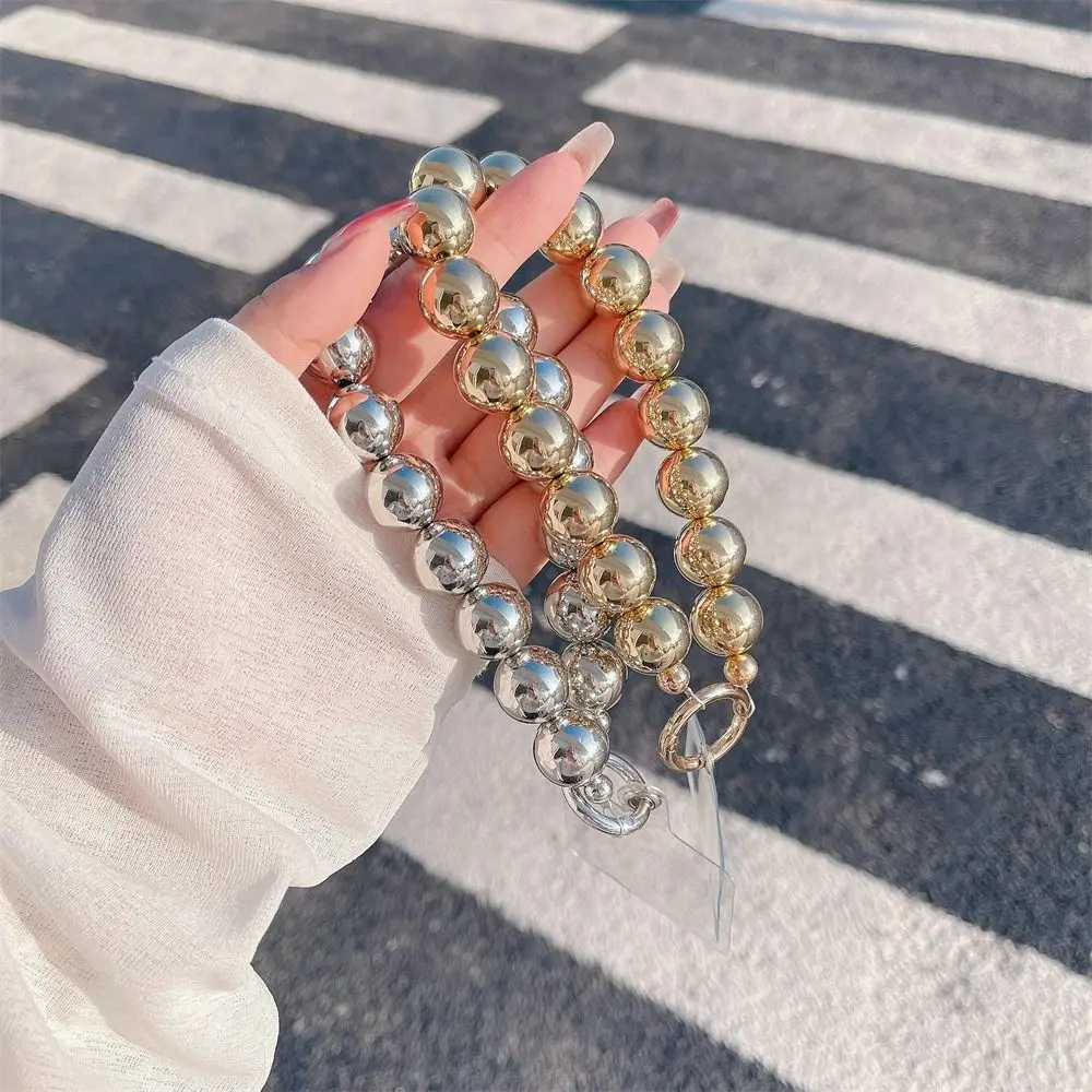 الذهب والفضة الكهربائي مطرز سلسلة هاتف المرأة موضة فاخرة اليد مطرز قلادة مكافحة خسر المعصم المفاتيح حقيبة الملحقات #2