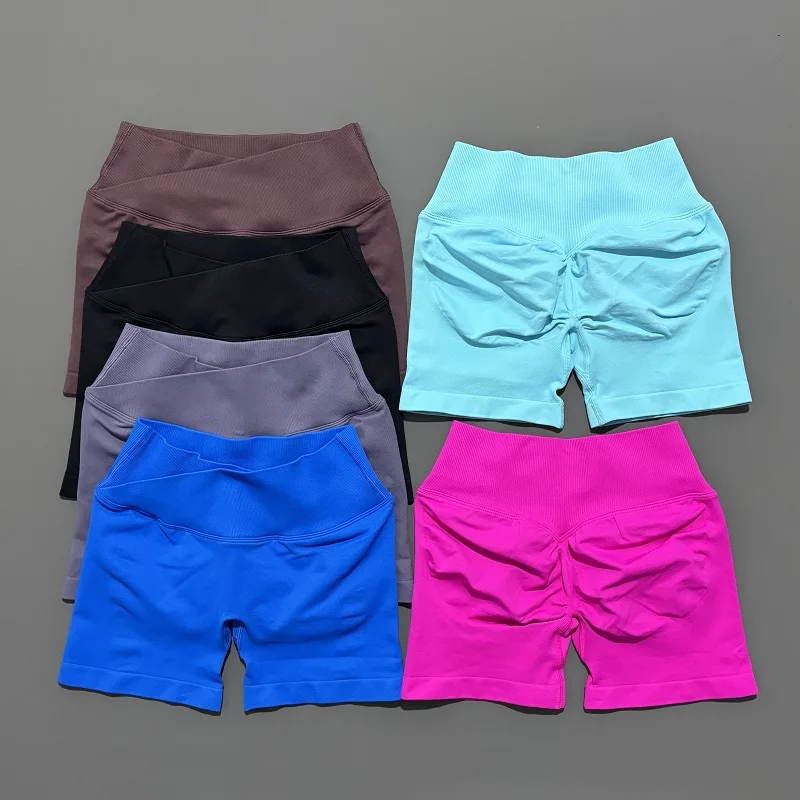 Women Sports Shorts High Waist Workout Shorts Fitness Yoga Lift Butt Tight Pants Ladies Gym Running Short Pants Sportswear