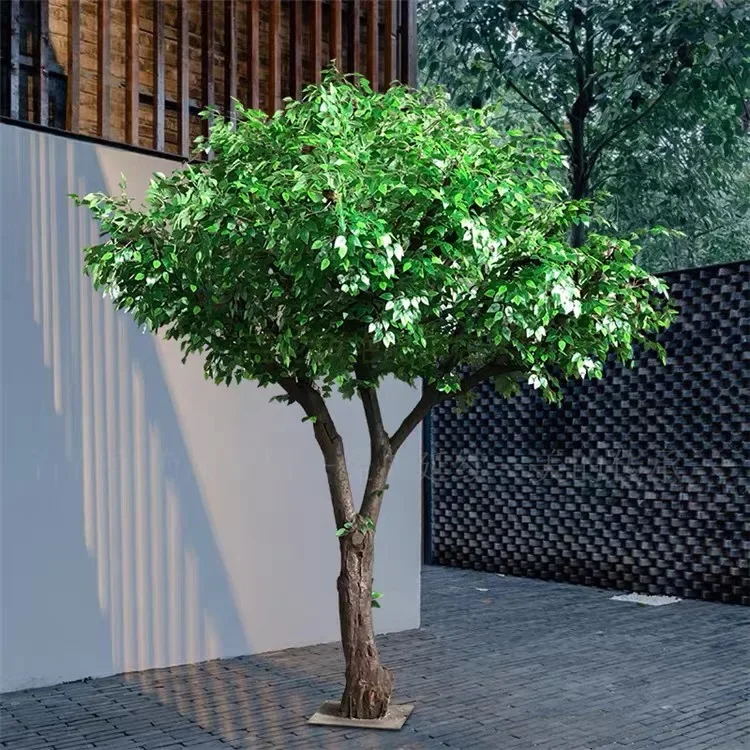 2026 Factory Outlet Plastic Large Artificial Tree Fake Plant Banyan Tree Cherry Tree Indoor and Outdoor Decoration