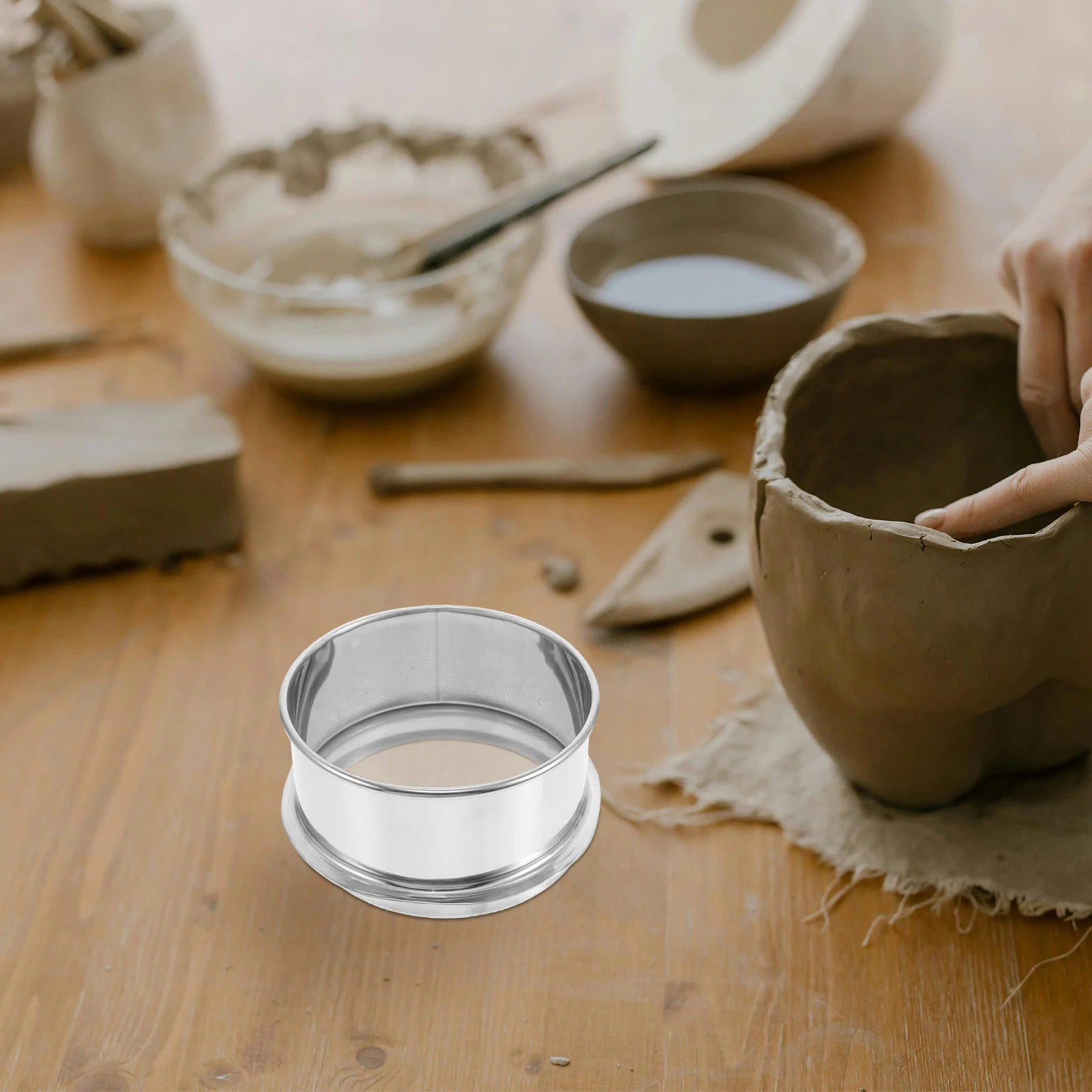 

Ceramic Tool Sieve Stainless Steel Fine Mesh Sieve Fine Mesh Stainless Steel Strainer Pottery Mud Filter Durable Round High