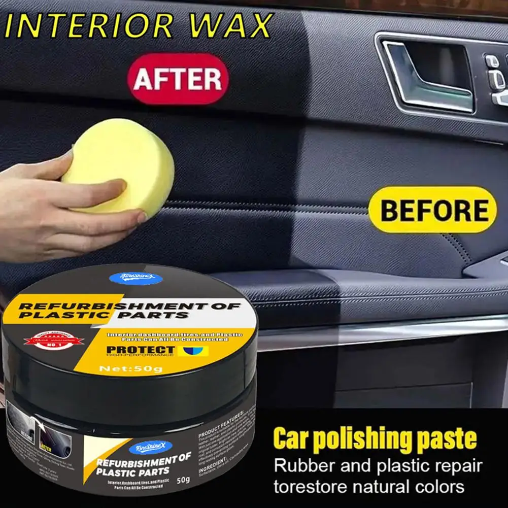 

Multi-purpose Car Restoration Wax - Interior Shine & Yellowing Plating Vehicle Repair, Crystal Surface Protector Tire A6w1