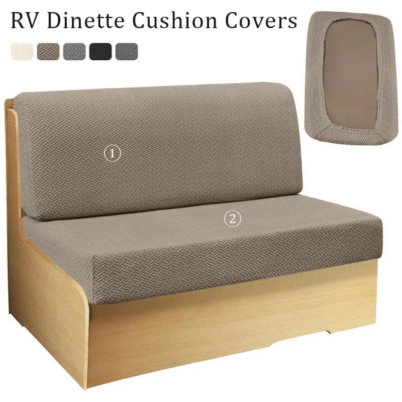 2Pcs RV Dinette Sofa Covers Solid Color Elastic Protective Cushion Covers Stain-Resistant Durable for Camper Van Motorhome 2026
