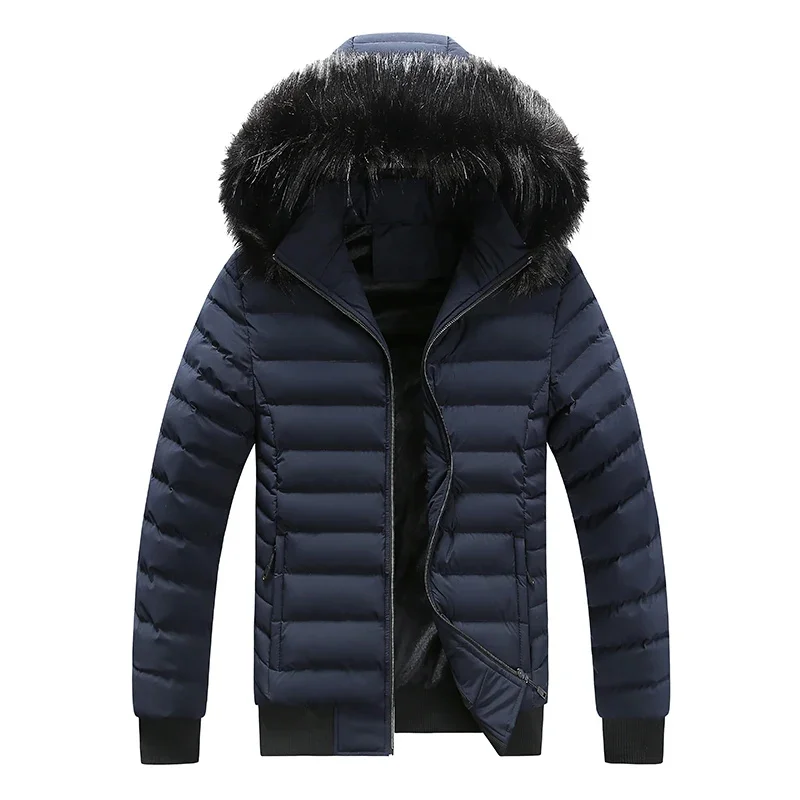 Fashion Hooded Parkas Male Thick Winter Overcoat Men's Casual Jacket Hat Warm Long Windbreaker Classic Windproof Business Hombre