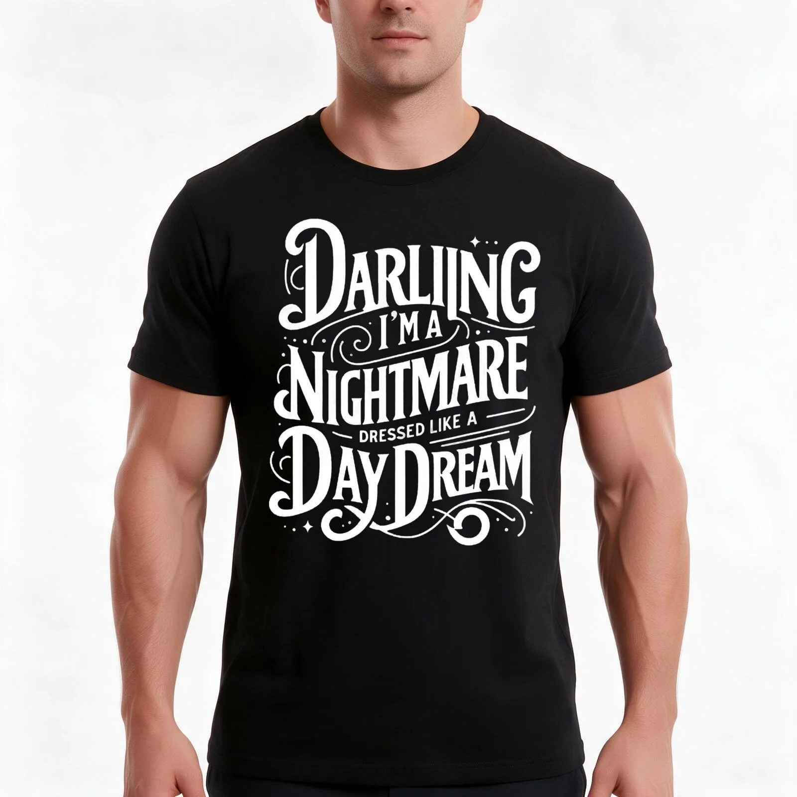 Darling I'm a Nightmare Dressed Vintage Like a Daydream T-Shirt Summer Casual Cotton Tee Oversized Streetwear Tops