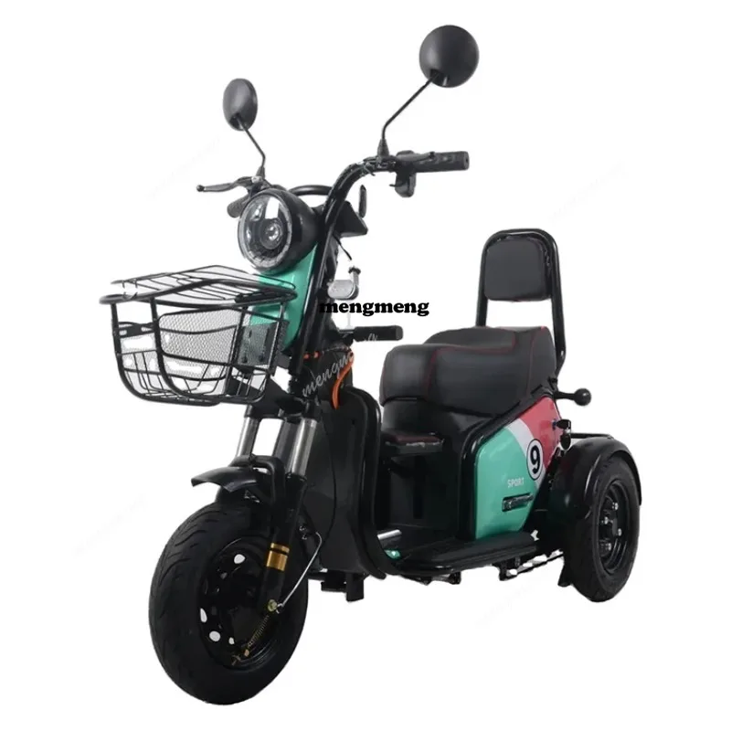 The Latest Model of 2024 Shangfei Cheap Green and Red, High-quality, Convenient and Cool Three-wheeled Electric Tricycle