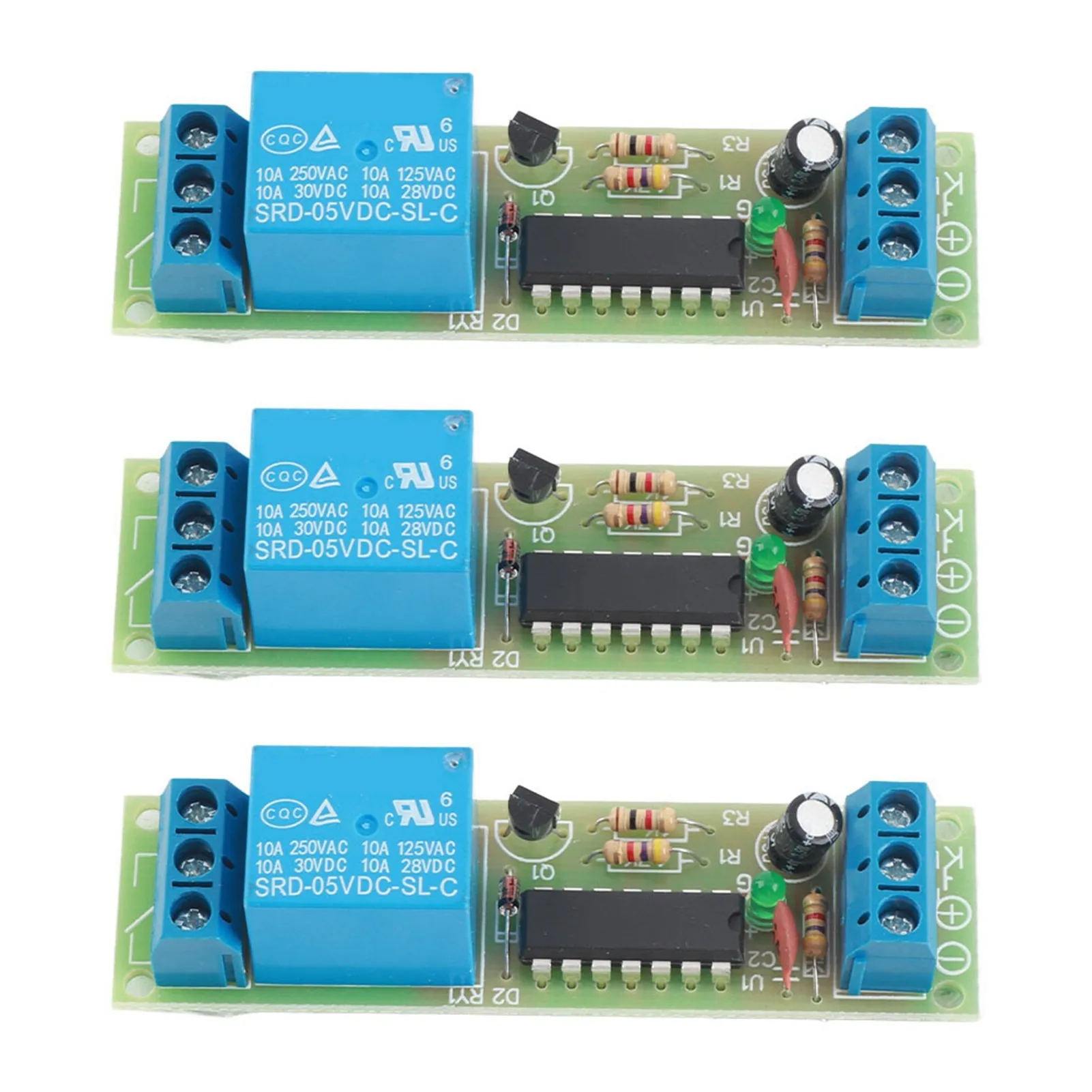 3Pcs Relay Module CD4013 Chip 1 Channel NO NC Single Pole Double Throw with Optocoupler Isolation 5VDC