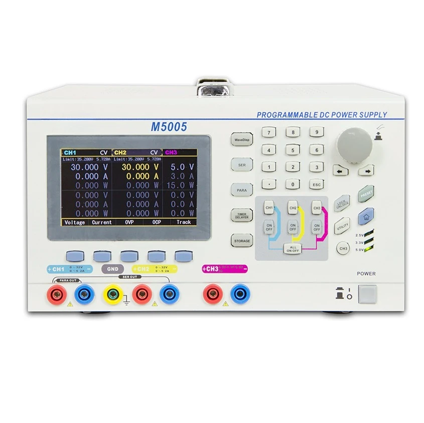 M5005 - Programmable DC Laboratory Adjustable Multi Output Power Supply 30V3A5A 2.5V3.3V5V3A with USB, LAN Interface