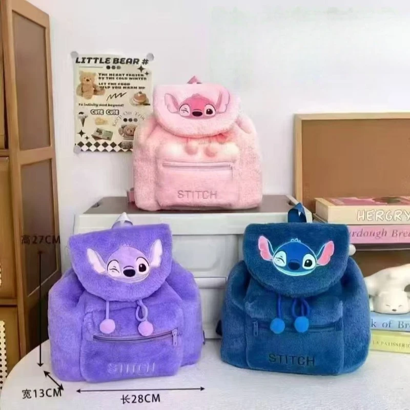 Anime Lilo & Stitch Plush Backpack Cartoon Angel Highly Attractive Shoulders Bag Portable Large Capacity Student Schoolbag Gifts