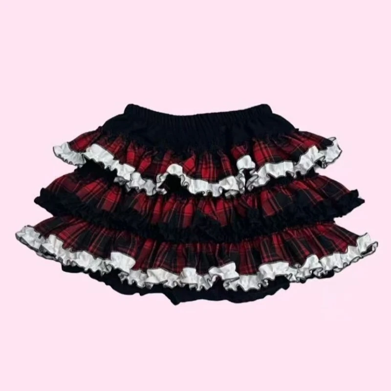 Japanese Kawaii Lolita Skirts Women Elegant Sweet Y2k High Waist Short Skirt Femme Preppy Style Vintage Cute Fashion Mini Skirt