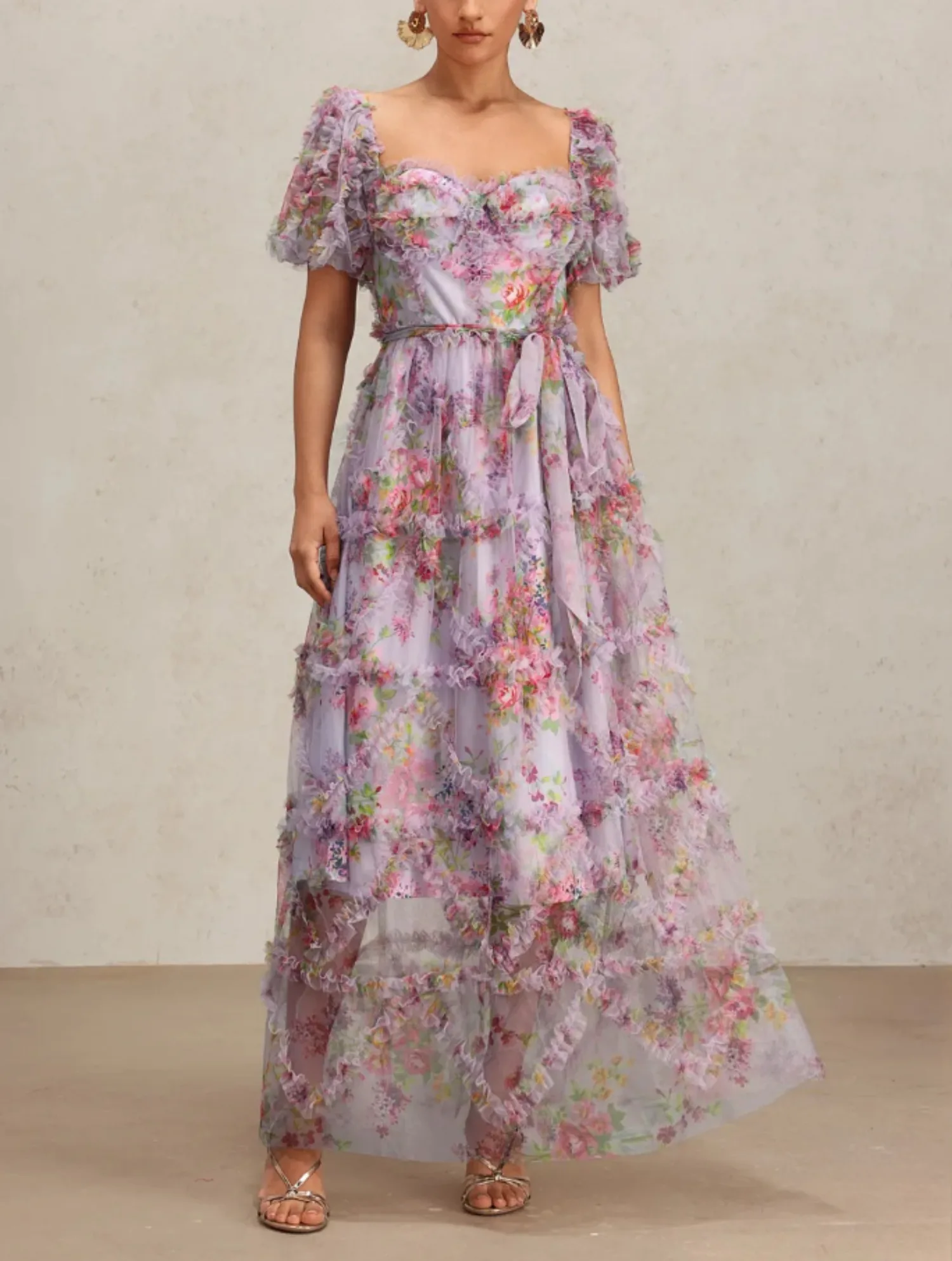 Paarse mesh jurk dames vierkante kraag korte mouw elegante vintage maxi vestidos bodycon veterdoek dame