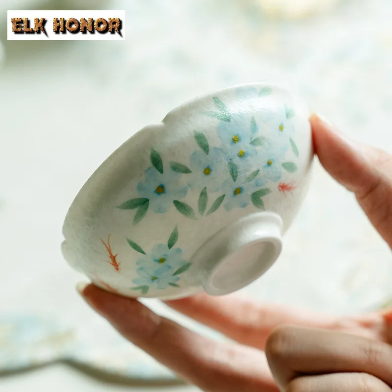 

90 мл ручная роспись синей звезды, цветок, чайная чашка, традиционная чайная чаша, набор чашек, чайная дегустация, ароматическая чашка, чашки Chazhan Master, чайный набор