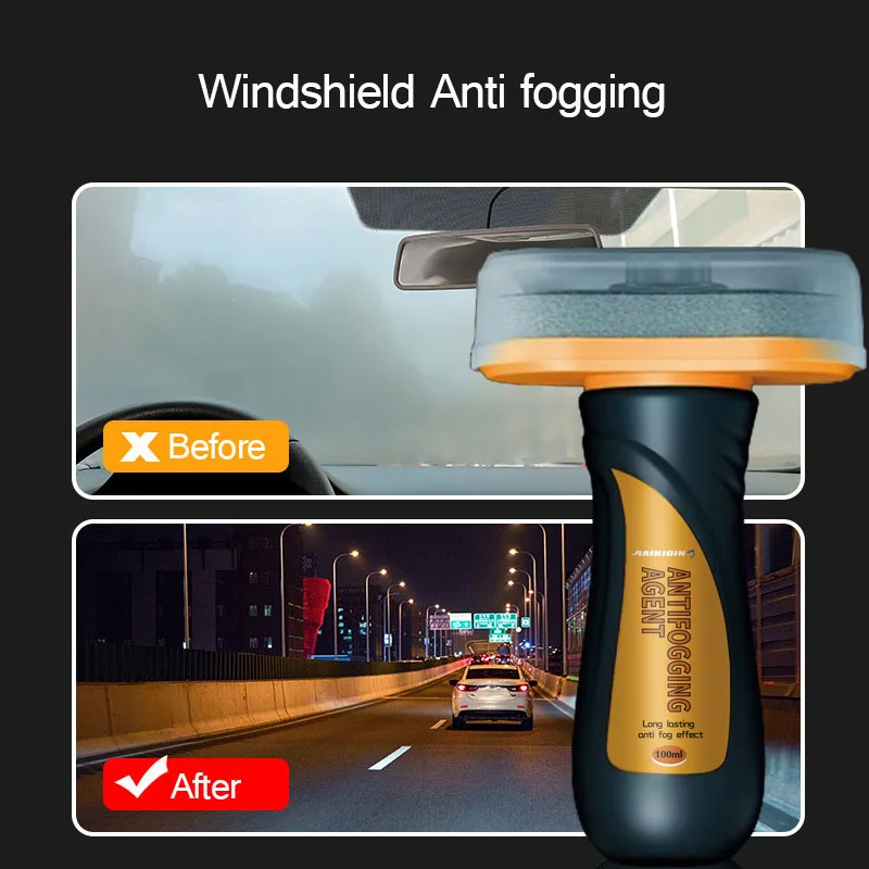 Glass Anti Fog Coating Agent Winter Car Interior Windshield Long Lasting Prevent Fogging Clear Vision Fog Repellent Mirror Clean