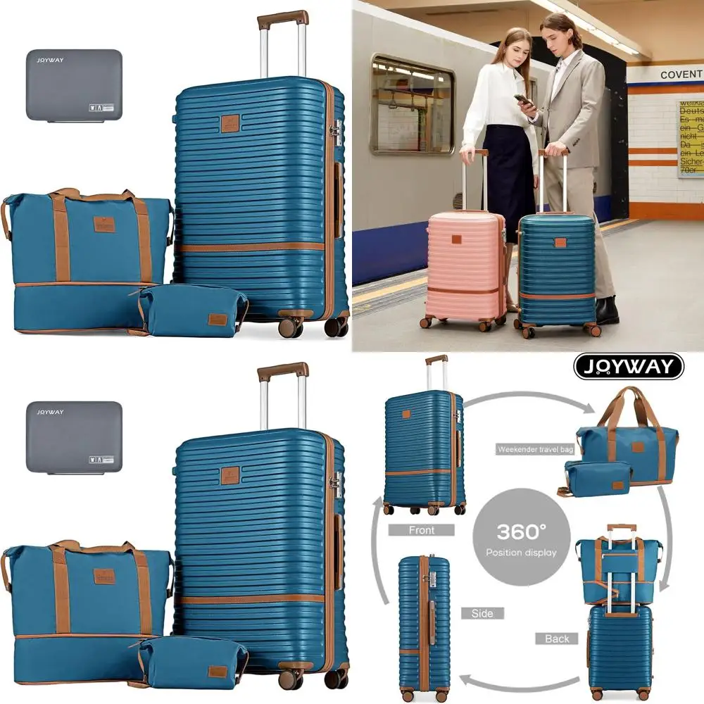 

28 Inch Spinner Luggage, Lightweight Hard Shell, Large Suitcase, 3-Piece Set with TSA Lock, Blue