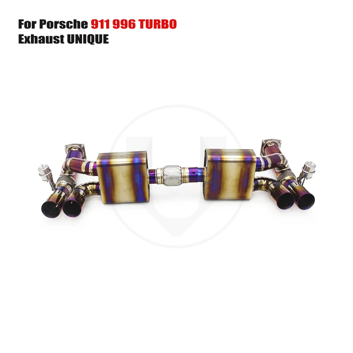 UNIQUE For 1998-2004 Porsche 911 996 Turbo 3.6T Full Titanium valve exhaust performance valve titanium exhaust system  TC4 titan