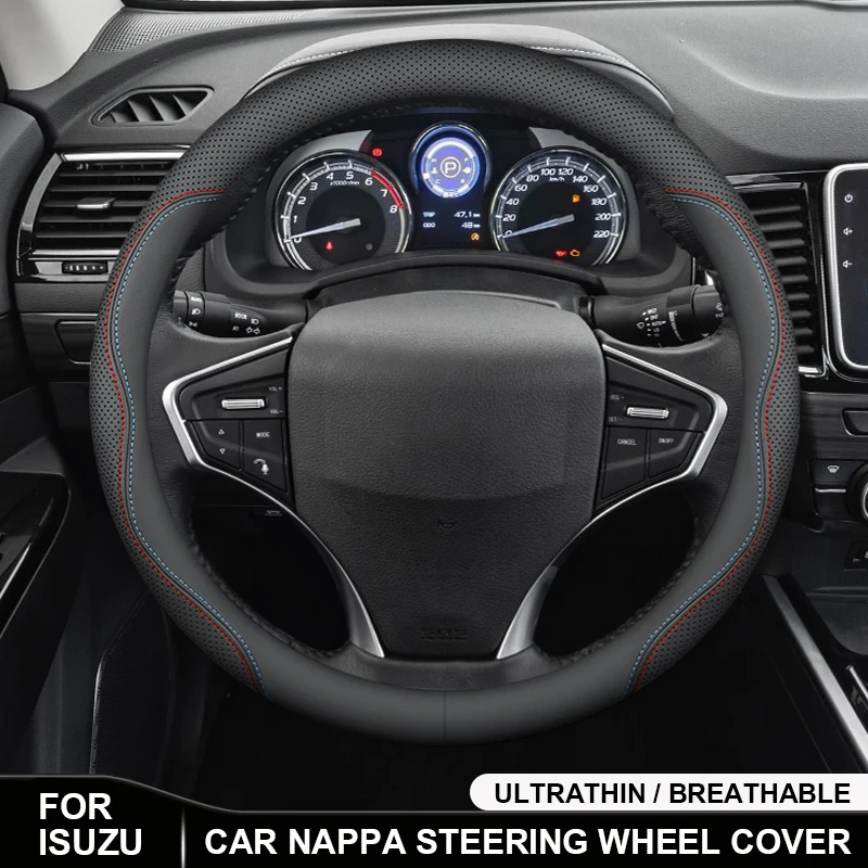 

Ultrathin Anti-Slip Leather Car Steering Wheel Cover For ISUZU MU-X D-MAX V-CROSS TAGA T17 T28 T30 RuiMai LingTuo Accessories
