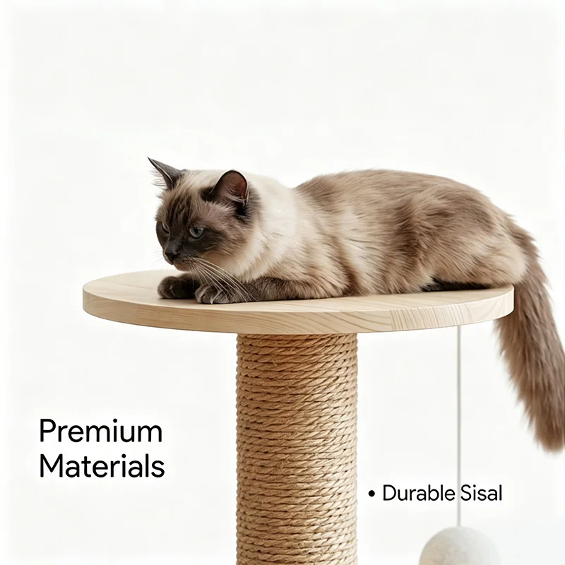 1.2M Multi-Level Cat Tree with Acrylic Hammock, Sisal Scratching Posts & Condo Box - Sturdy Climbing Tower for Indoor Cats