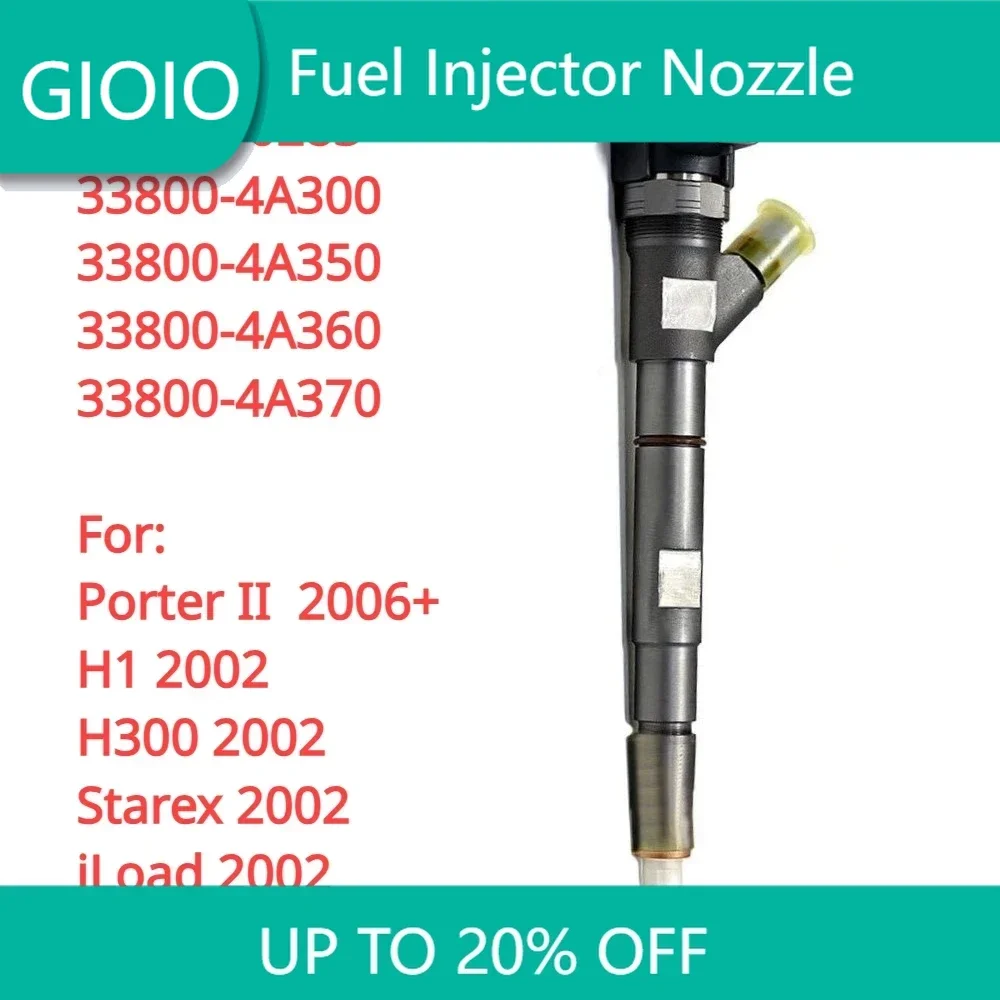 

33800-4A300 33800-4A350 338004A370 New Diesel Fuel Injector 0445110185 0445110283 For Hyundai Porter II 2006+ H1 H300 STAREX