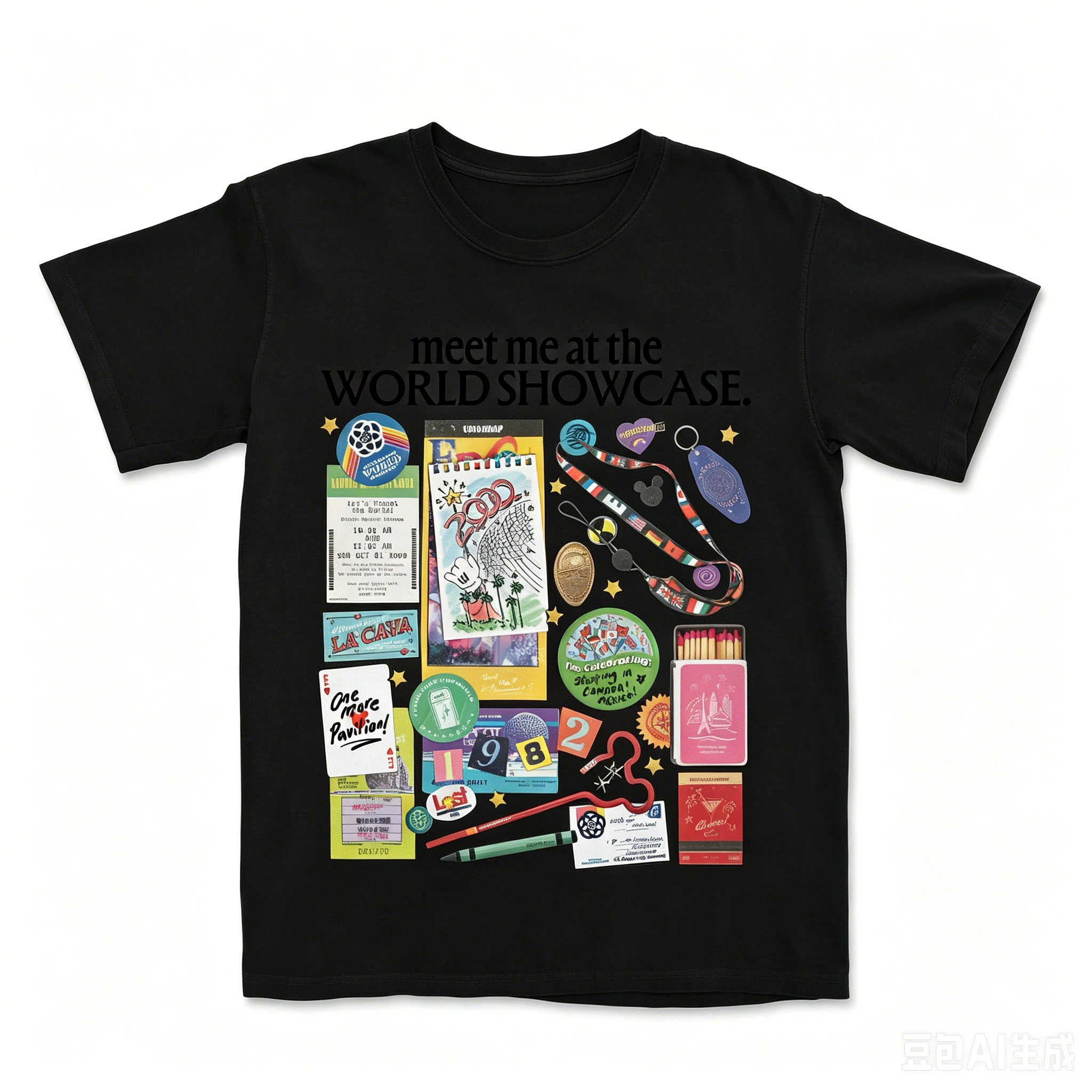 26 Retro Paradise Ticket Badge Ticket Collage Retro Prints Gentle and Versatile Men's and Women's  Cotton T-shirts