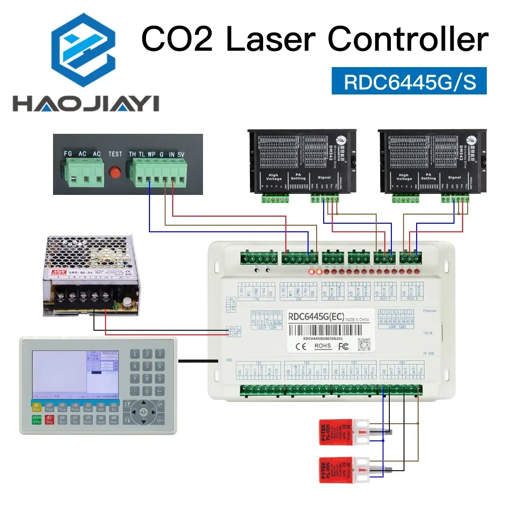 Ruida RDC6445 RDC6445G RDC6445S Controller for CO2 Laser Engraving Cutting Machine Upgrade RDC6442 RDC6442G