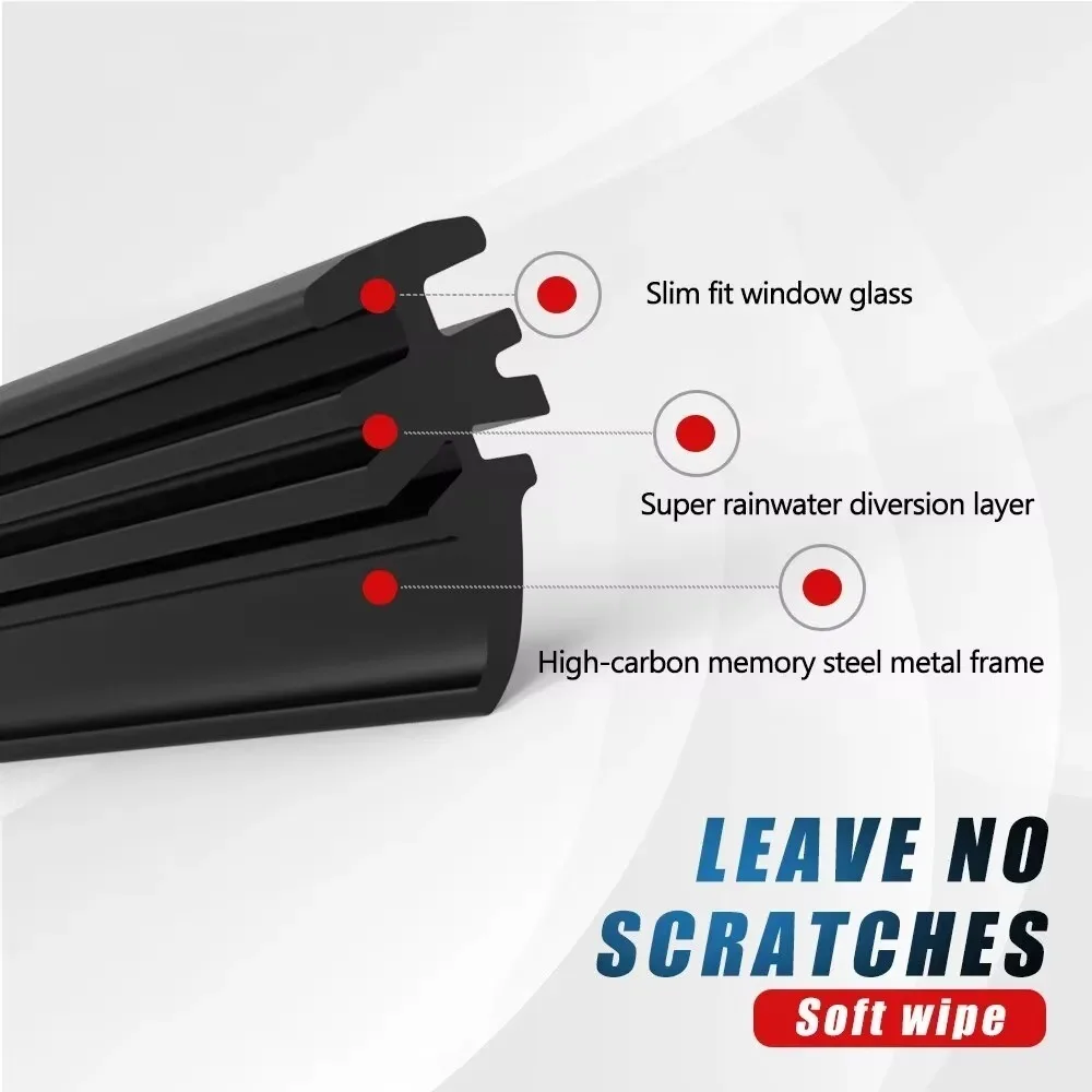 6mm Car Wiper Rubber Easy To Replace Refill Strips 14/16/17/18/19/20/21/22/24/26/28 Inch Windshield Rubber Strip Wiper