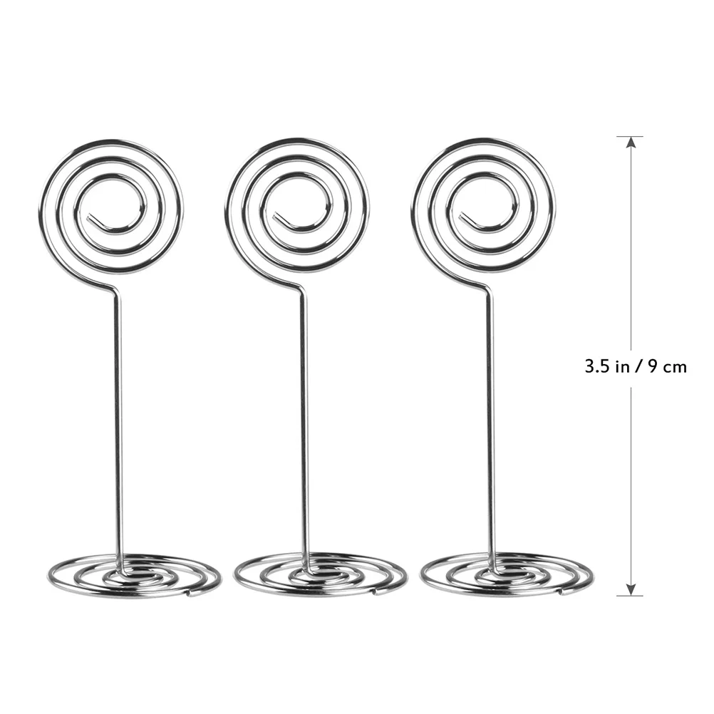 

24Pcs Seat Clips Premium Metal Table Number Holders Round Base Spiral Stand for Wedding Party Photo Display Menu Holder